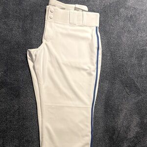 Champro Womens XL softball pants. Brand new. White with royal blue stripe